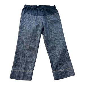 My Lil Bump Charcoal Black Grey Denim Maternity Jeans Pedal Pusher Capri Size M